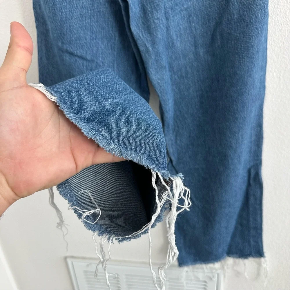 Zara Wide Leg Blue Denim Jeans Size: 2